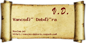 Vancsó Debóra névjegykártya